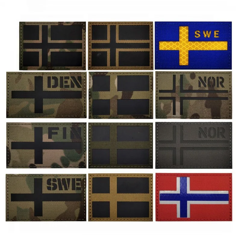 Rucksack Military Style - Patch tattiche bandiera norvegia danimarca svezia